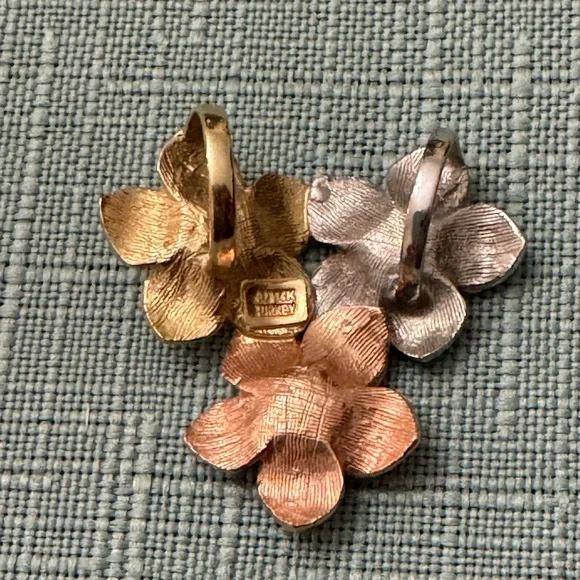 14 KT gold pendant in white, yellow and rose gold - Picture 3 of 4